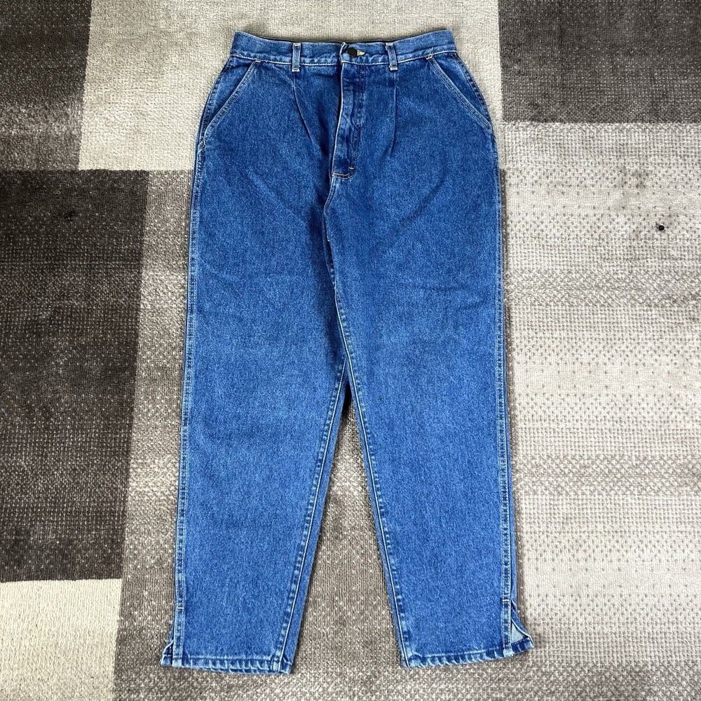 VTG Lee Riders High Rise Jeans Women's 28X26 Made In USA Blue Denim 80's Red Tab